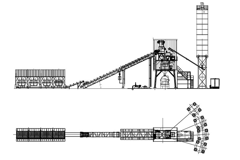 Belt Conveyor type Concrete Batching Plant